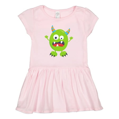 

Inktastic Cute Monster Green Monster Funny Monster Horns Gift Toddler Girl Dress