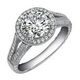 thumbnail image 3 of Lafonn Classic Sterling Silver Platinum Plated Lassire Simulated Diamond Ring (3.20 CTTW), 3 of 5