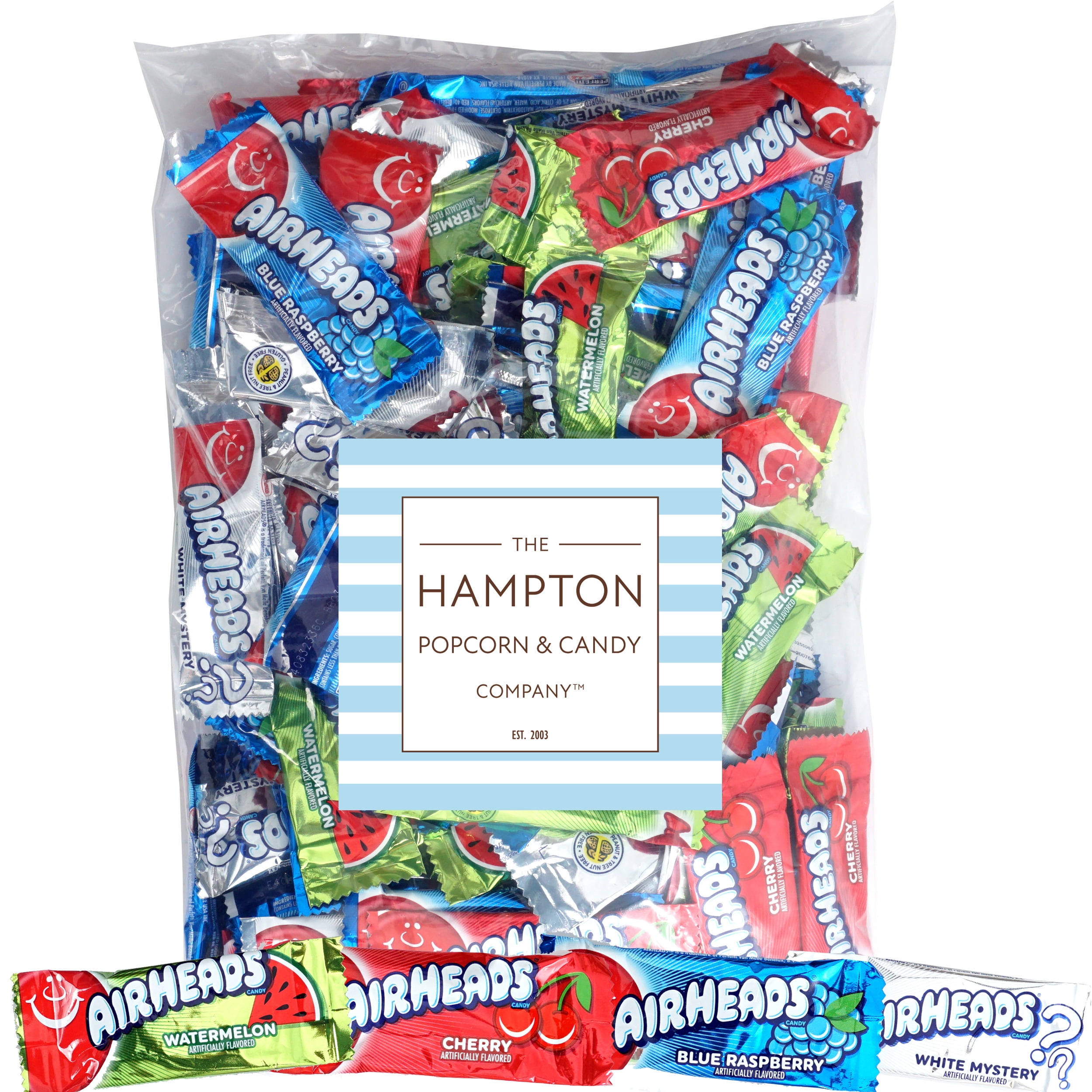 Airheads Candy Mini Bars, Assorted Flavors, 3 Pounds (Approx. 105 Pieces) Airheads Bulk Bag, Individually Wrapped Candy, Mini Airheads