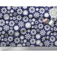 thumbnail image 3 of Soimoi Blue Cotton Duck Fabric White Mandala Printed Fabric 1 Yard 56 Inch Wide, 3 of 3