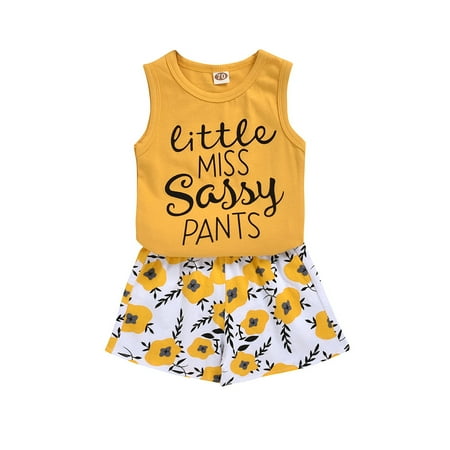 

Dooleck Daddys Girl Baby Clothes Infant Toddler Letter Vest Top Shorts Set Outfit