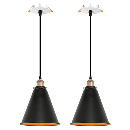 

Kiven Recessed Ceiling Light 2-Light Industrial Style Recessed Downlight Adjustable Pendant Lighting for Bedroom Kitchen Island Home Copper Red Finish