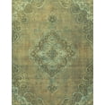thumbnail image 1 of Ahgly Company Machine Washable Indoor Rectangle Abstract Brass Green Area Rugs, 2' x 5', 1 of 7