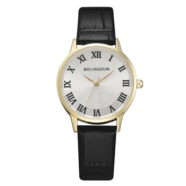 Reloj analogico de cuarzo para hombres y mujeres de negocios a la moda reloj de pulsera de ocio de muestra dorado pequeno Walmart en linea