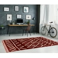 thumbnail image 2 of Marrakech Zot Rust Rug 5x7 Soft Microfiber Moroccan Design with Tassels, 2 of 5