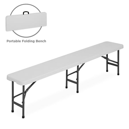 Best Choice Products 6ft Portable Plastic Bench Seat For Indoor Best Choice Products 6ft Portable Plastic Bench Seat For Indoor Outdoor Picnic Dining Camping W Handle Lock Non Slip Rubber Feet