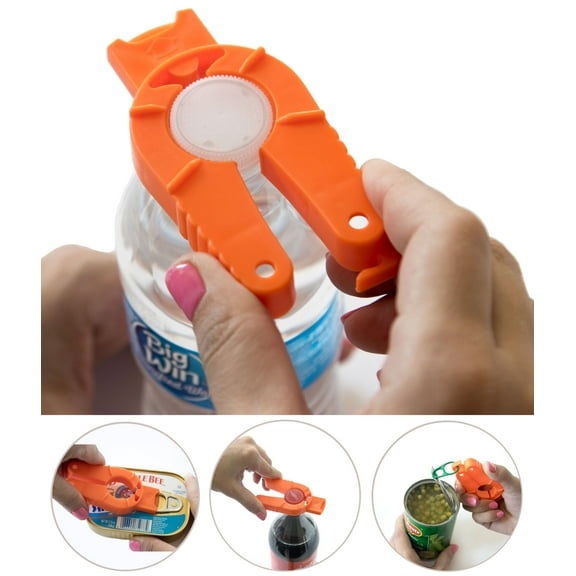 Brenium 2-Pack Ergonomic Bottle Opener - Easy Twist for Weak Hands, Seniors, Arthritis, Orange