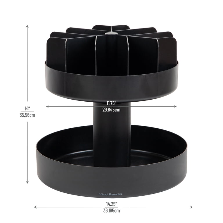 Mind Reader 2-Tier Snack Carousel Organizer, Black photo 3