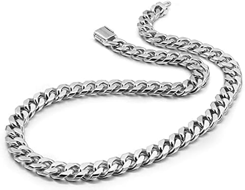 Men 925 Sterling Silver Solid Miami Cuban Chain Necklace 10MM &12MM- Curb Cuban 18 "20 "22" 24 "26" 28" Thick Big Link Choker For Man - Fine Jewelry