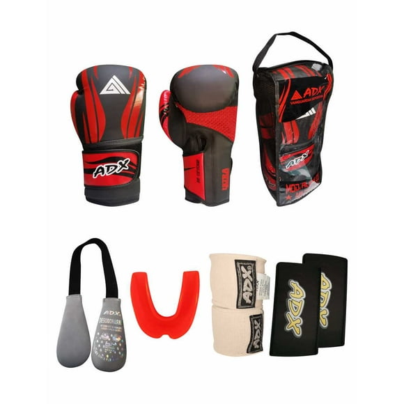 Kit Guantes Entrenamiento Para Box Modelo Alipk + Accesorios 12 onzas ADX Moderno
