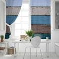 thumbnail image 5 of Fsddascl Blue Wooden Blackout Curtains for Bedroom/Living Room, Thermal Insulated Kitchen Curtains, Grey Stripe Gradient Country Rustic Grain Grommet Darkening Window Treatment Drapes 42"x63"x2, 5 of 8