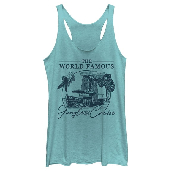 Women's Jungle Cruise The World Famous La Quila Racerback Tank Top Tahiti Blue 2X Large