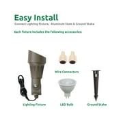 5W Landscape Spotlights (2-Pack) | Low Voltage Outdoor Spot Lights - 12V 3000K Outdoor LED Spotlight | Landscape Spotlight for House Lighting Tree Lighting | MR16 5W LED Bulb (Bronze)