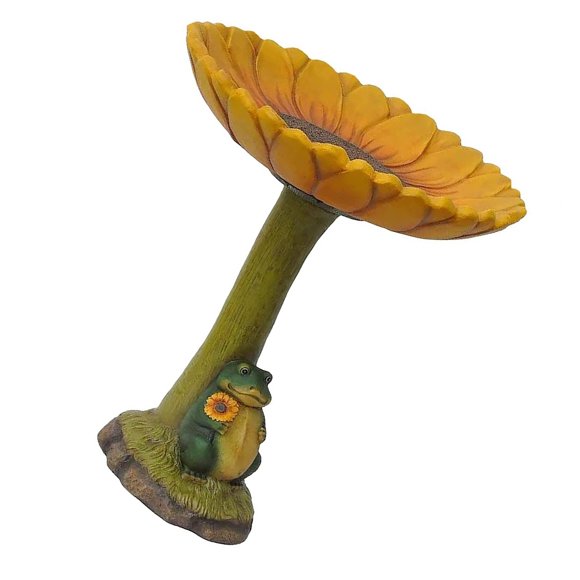 Injueey Animal de resina para baño de pájaros, estatua de zorro de pie, comedero para pájaros, adorno para jardín, decoración del hogar Decoración del hogar No. 4 Injueey HA045324-04