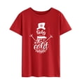 thumbnail image 4 of Xuanfei Women Snowflake Letter Print Crew Neck Short Sleeve T-shirt, 4 of 7