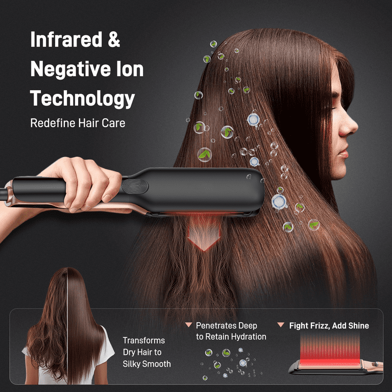 Flat Iron Hair Straightener, 1.75” Ceramic Infrared Ionic Flat