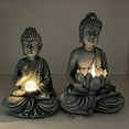 thumbnail image 3 of Garden Solar Buddha Escultura con adorno de entrada de lámpara para el patio de césped Tamaño S, 3 of 8