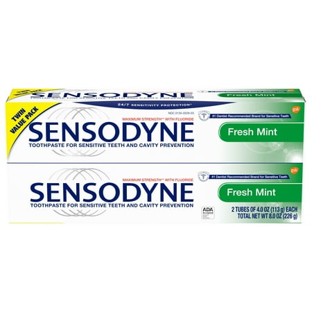 Sensodyne Sensitivity Toothpaste for Sensitive Teeth, Fresh Mint, 4 ounce (Pack of