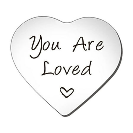 

1PC Encouraging Words Stainless Steel Heart Shaped Keepsake Motivational Quotes Family Friendship Keepsake Heart Shaped Accessories for 9/11 Commemorative