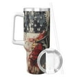thumbnail image 2 of Daiia Bald Eagle Soldier Printed 40 oz Tumbler with Handle,Ice Bully Insulated Tumbler 2 in 1 Lid Insulated Water Bottle Stainless Steel Travel Coffee Mug, 2 of 8