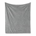 thumbnail image 1 of Geometric Rhombus Soft Flannel Fleece Blanket, Repetitive Pattern of Simplistic Nested Outline Shapes Symmetry, Cozy Plush for Indoor and Outdoor Use, 60" x 80", Charcoal Grey White, by Ambesonne, 1 of 5