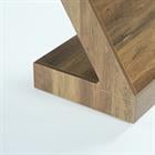 Demi Bonn Z-Shaped End Table, Wooden Sofa Side Table Nightstand for Hallway, Bedroom, Living Room, Brown