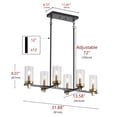 thumbnail image 2 of Aiwen Minimalist Chandelier Linear Geometric Pendant Light Black Rustic Ceiling Lamp, 2 of 7