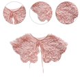 thumbnail image 3 of Yokua Detachable Fake Collar Shawl Elegant 3D Ruffled Ruched Jacquard Pink Capelet, 3 of 7