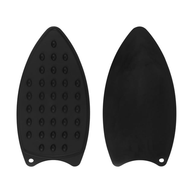 Unique Bargains 2pack Silicone Iron Rest Pad, Multipurpose Iron Hot Resistant Mat Iron Rest Plate, Black