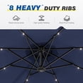 thumbnail image 4 of CHYVARY 10ft LED Outdoor Round Offset Umbrella w/ Solar Lights, Patio Cantilever Hanging Umbrella for Deck, Poolside and Garden, Navy Blue, 4 of 9