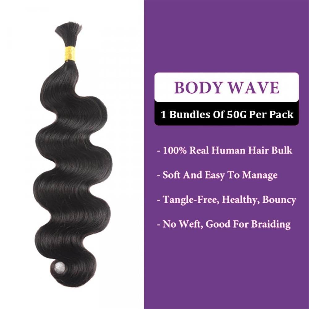 Body Wave Bulk Human Hair for Braiding No Weft Brazilian Curly Boho Braids Hair Bundles