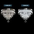 thumbnail image 3 of Diisunbihuo 15.7" Modern Crystal Chandelier 2 Rings Crystal Ceiling Light Fixture Semi-Flush Mount Ceiling Light Chandeliers for Bedrooms Living Room (Cool White), 3 of 8