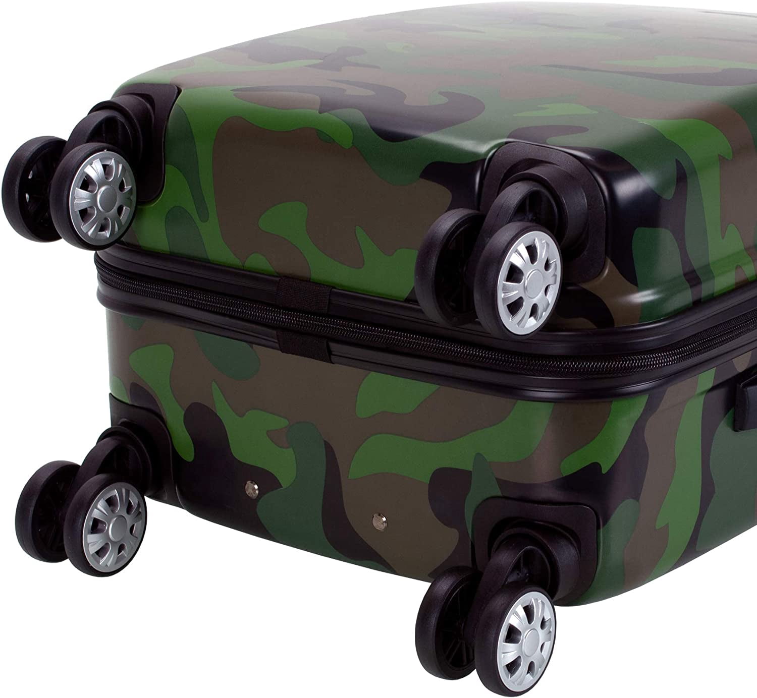 Rockland Safari Hardside Spinner Wheel Luggage, Camouflage, 3-Piece Set (20/24/28) 3-Piece Set (20/24/28) Camouflage