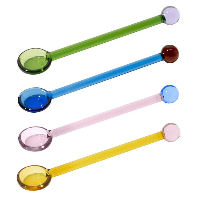 ZAYOIZY 120pcs Plastic Stir Sticks Stirring Spoons Disposable Cocktail  Stirrers Mixing Spoons Colorful Coffee/Tea/Beverage Stirrer Spoons 5 Drink