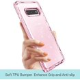 thumbnail image 2 of LAICAIW Galaxy S10 Plus Case, Clear Shiny Glitter Heavy Duty Shockproof Protection Sparkle Bling Pink Back Cover Transparent Soft TPU Protective Layer for Samsung Galaxy S10+ Plus 6.4 inch, Pink Gli, 2 of 7