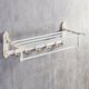 thumbnail image 4 of Toallero con barra y 7 ganchos, toallero plegable con exquisito tallado for lavabo de baño, 4 of 6
