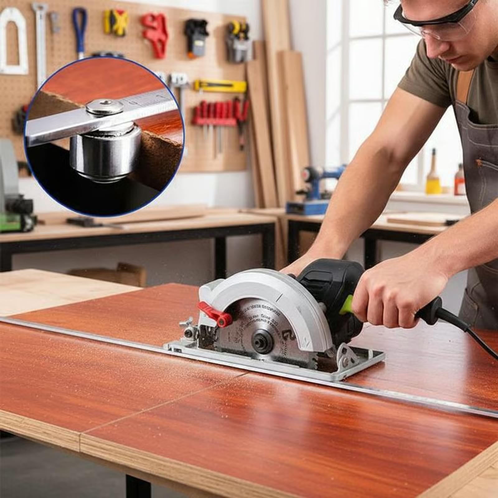 Positioning Calipers For Measurements & Easy Wood Cutting,Stainless Steel Measuring Tool For Circular Saws,Adjustable Guide Rail With 3Mm Bearings 50Cm Upgraded Straight Row