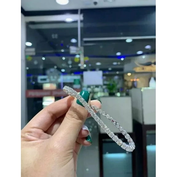 7 Ct Lab-Created Diamond Round Cut Tennis Bracelet 14k White Gold Plated