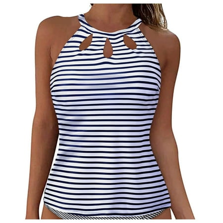 UngA Women s Underwire Tankini Top Only - Push Up Swimsuit Top with Bra Support Tummy Control Bathing Suit Top No Bottom 2025 Underwire Swimsuits for Women(Blue L)