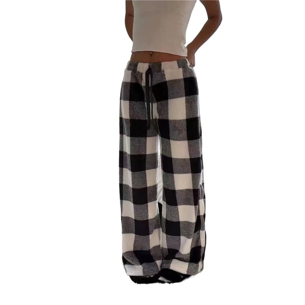 Pantalones de pijama de forro polar for mujer, pantalones mullidos de felpa for otoño e invierno, pijamas cálidos y acogedores, lindos pantalones de franela