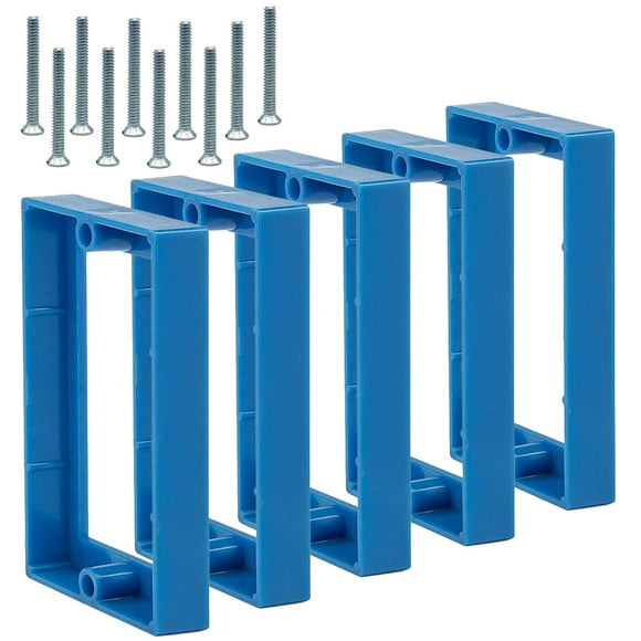 Mint Bucket Brands 1/2" Single Gang Receptacle Box Extenders, UL Listed With 6-32 x 1.25 Screws, Electrical Outlet Extender for Switches (Blue) (Pack of 5)