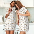 thumbnail image 4 of Naloa Dump Truck Print Women Nightgowns,Womens Loungewear,Short Sleeve Sleepwear,Comfy Ladies Nightdress, 4 of 6