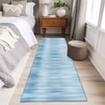 thumbnail image 4 of Light Blue 2'x6' Runner Rugs for Hallway Kitchen Bedside Non Slip Washable, Modern Abstract Art Ombre Striped Entryway Rug Runners with Rubber Backing, Long Carpet Runner for Laundry Room, 4 of 8