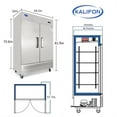 thumbnail image 3 of kalifon 54" Commercial Freezer with 2 Solid Door, 49 cu.ft Stainless Steel Reach-in Freezer for Restaurant, Bar, Home, Shop and Business, 3 of 9