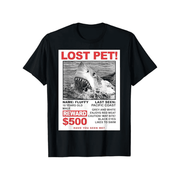 Shark Flyer Lost Pet Reward T-Shirt
