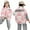 Pink, variant on Godderr Boys Girls Checkerboard Cotton Coat Elastic Cuffs Thickened Winter Jacket for Baby Kids Letter Print Warm Cotton Coats with Pockets Outerwear for 1-7Y