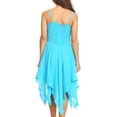 thumbnail image 2 of Sakkas Ella Smocked Bodice Spaghetti Strap Double Layered Dress - Turquoise - One Size Regular, 2 of 5