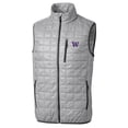 thumbnail image 2 of Men's Cutter & Buck Gray Washington Huskies Big & Tall Rainier PrimaLoft Eco Full-Zip Puffer Vest, 2 of 3