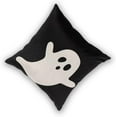 thumbnail image 2 of Halloween Pillow Covers 18X18 Inch Set of 2 Black White Ghost Decor Throw Pillow Covers Halloween Cushion Cases Farmhouse Decorative Outdoor Pillow Covers for Couch Home Sofa Living Room, 2 of 5