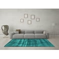 thumbnail image 3 of Ahgly Company Indoor Square Oriental Turquoise Blue Industrial Area Rugs, 5' Square, 3 of 4